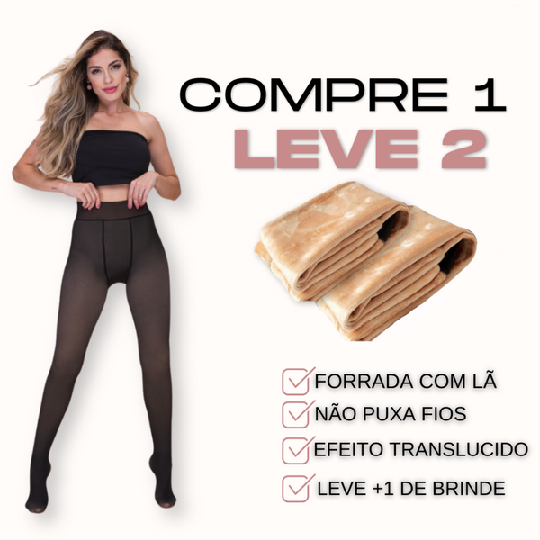 Kit 2 Meias-Calça Forrada Translúcida