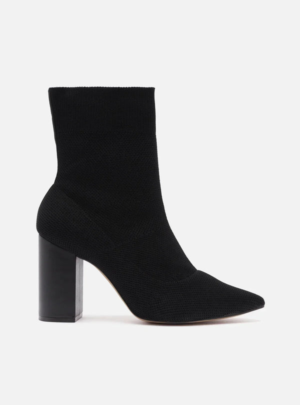 Skinny Boot Preta Knit Salto Bloco Helena